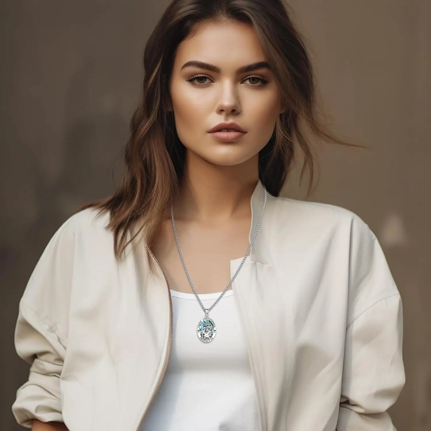 Saint Christopher Necklace, Sterling Silver