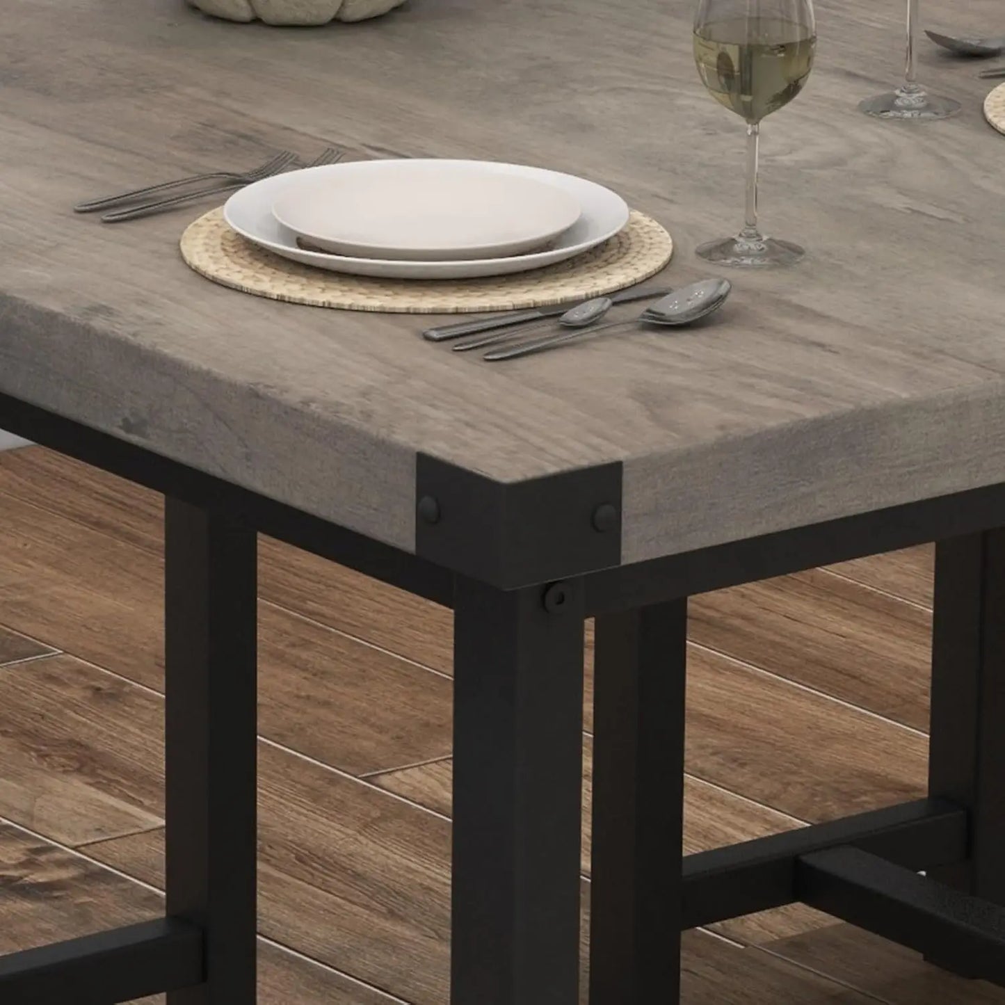 Space Saving Cozy Dining Table Set, Upholstered Benches