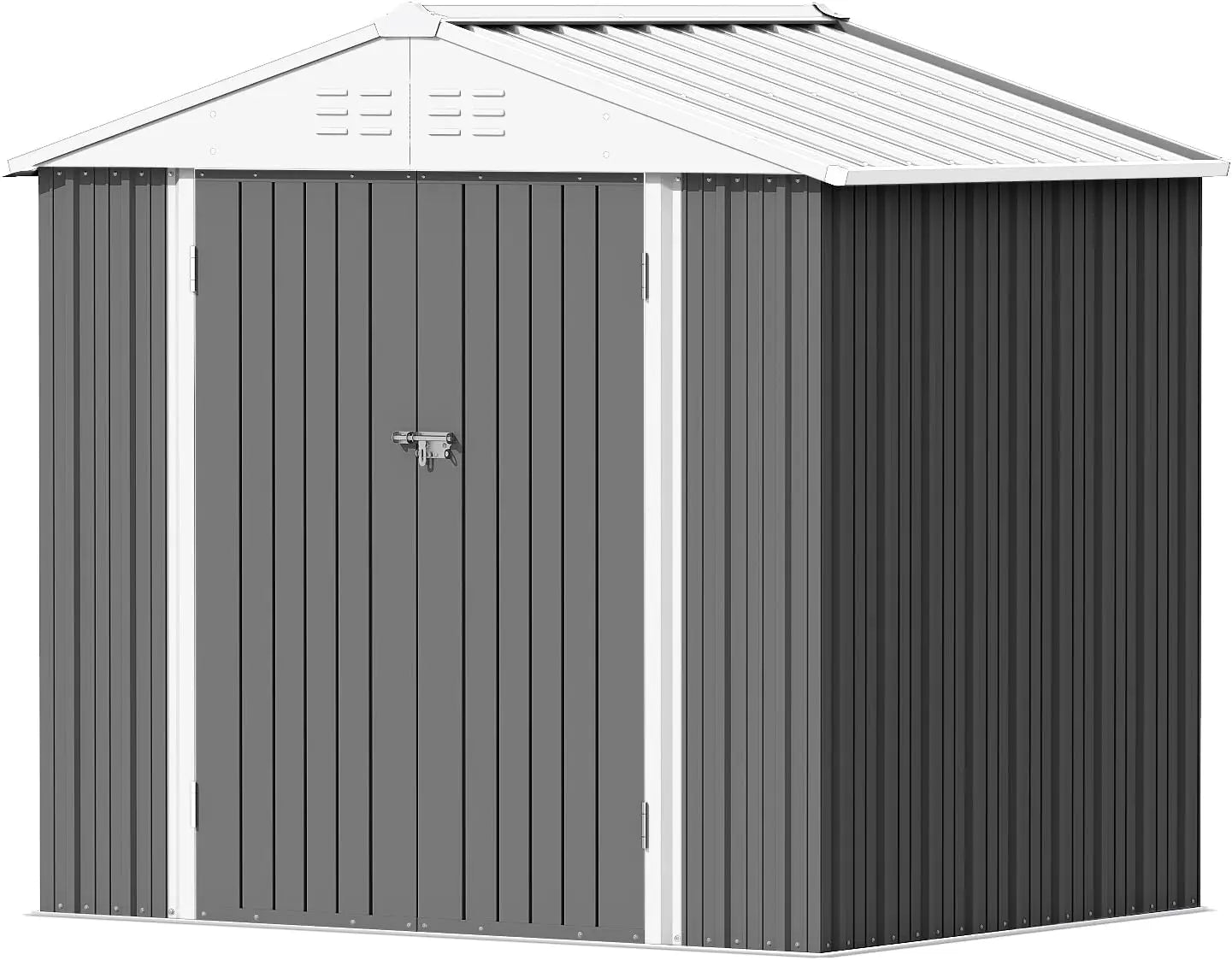 5x3FT Steel Outdoor Garden Storage Shed, Anti-Corrosion Lockable