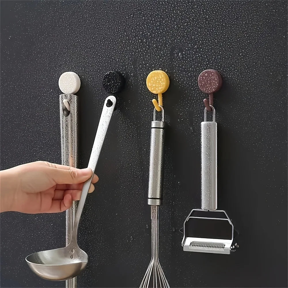 10-Pack Mini Adhesive Hooks - Mixed Color Multi-Purpose Hangers