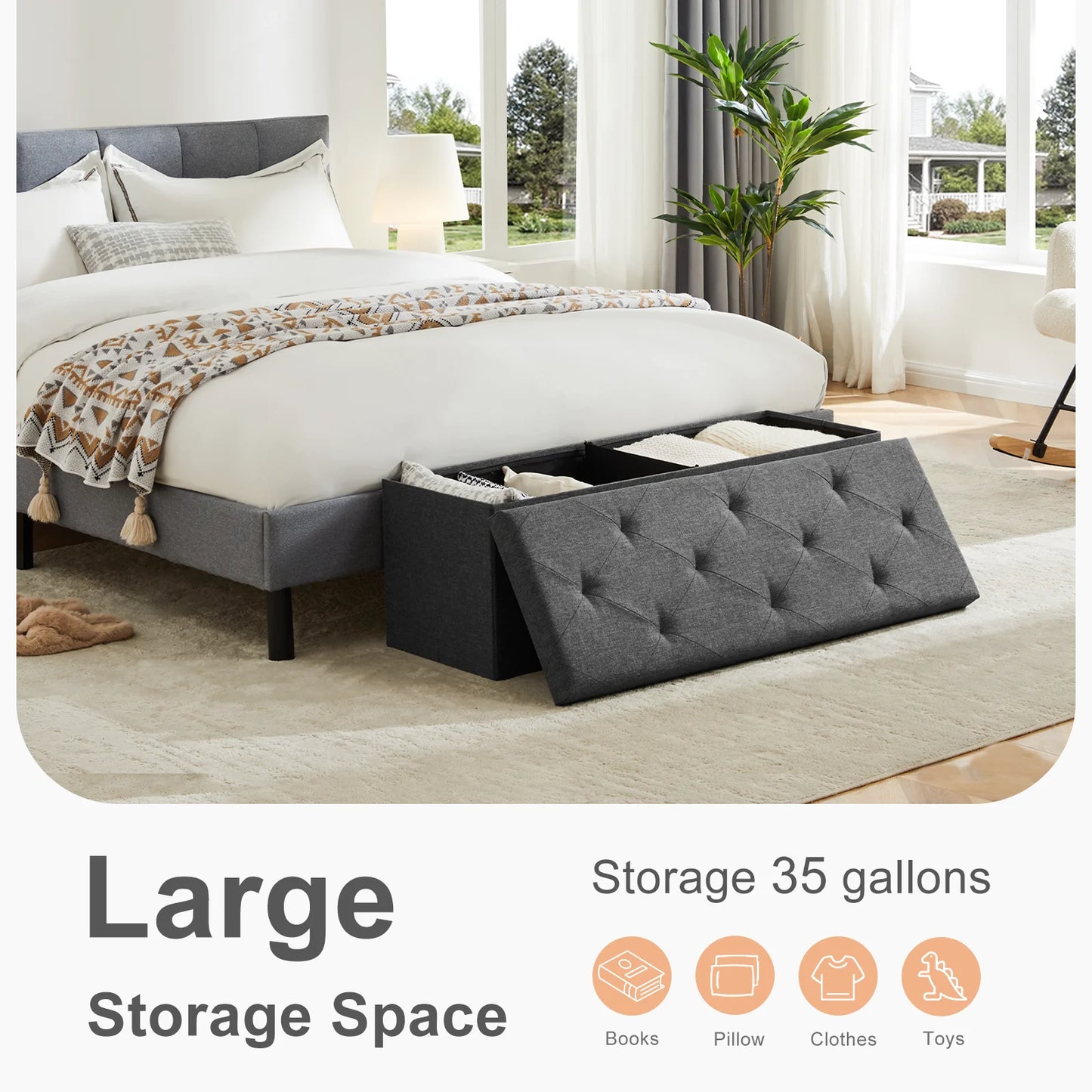 Folding Ottoman, Strong Load-bearing Capacity