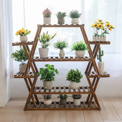 Large Wood Plant Stand Indoor 6 Tier