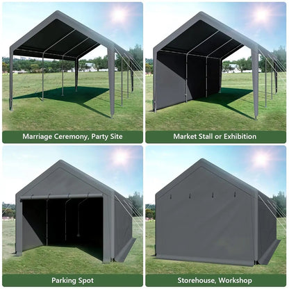Carport 10x20 Ft Heavy Duty Steel Canopy Storage Shed