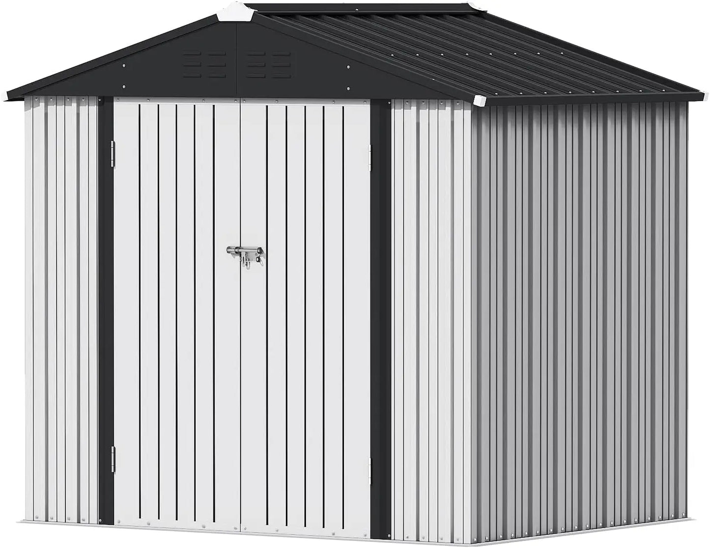 5x3FT Steel Outdoor Garden Storage Shed, Anti-Corrosion Lockable
