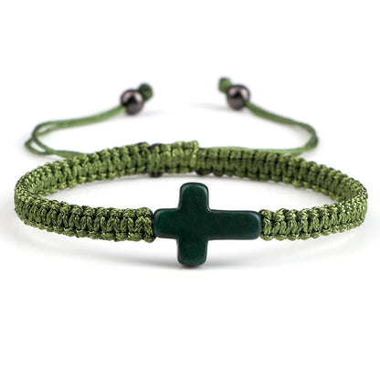 Hand Woven Jesus Cross Bracelet  Friendship Jewelry