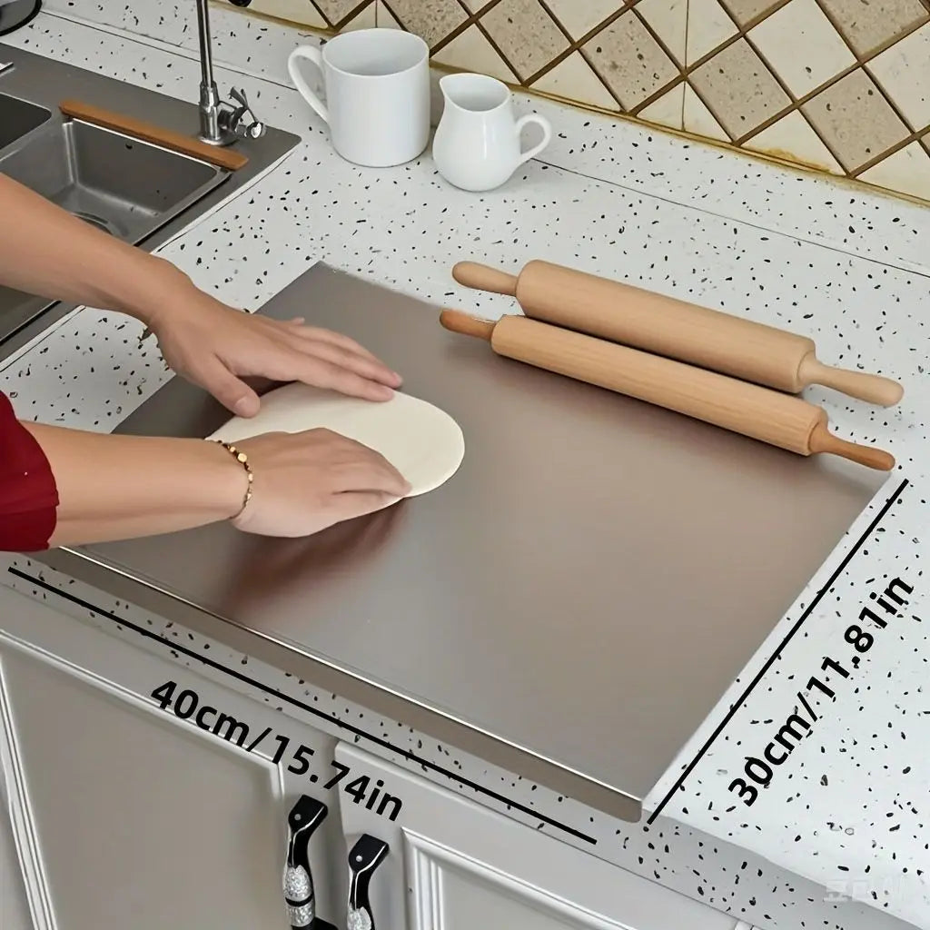 Large Stainless Steel Cutting Board with Lid And Non-Slip Pad