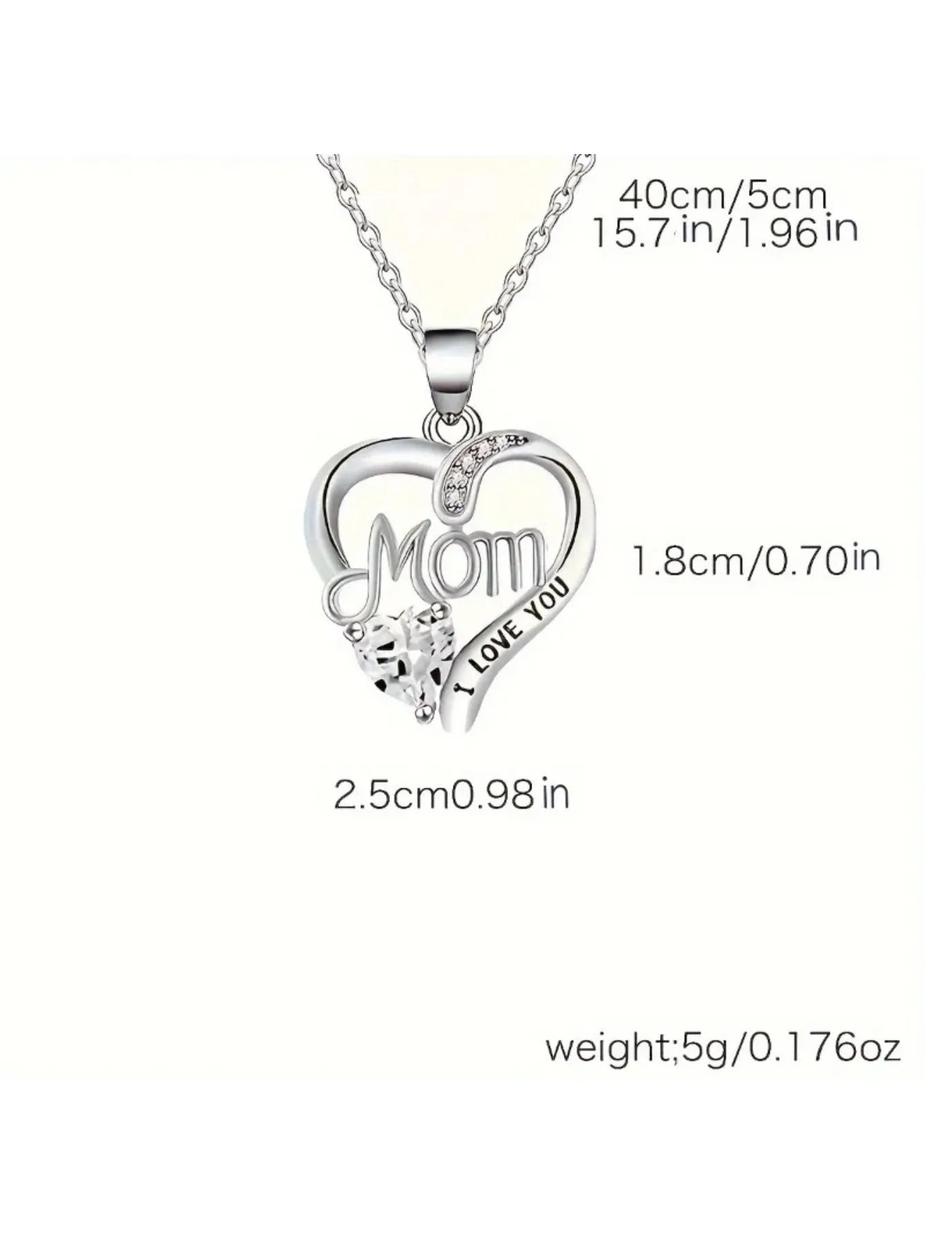 Elegant Style Heart shaped Pendant Necklace Without Box