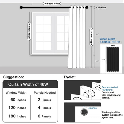 1PC 90% Blackout Curtain, Light Reducing Shade Drapes
