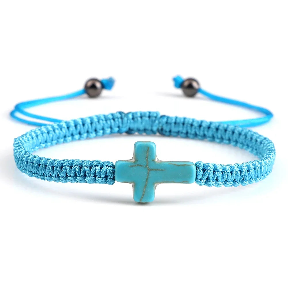 Hand Woven Jesus Cross Bracelet  Friendship Jewelry