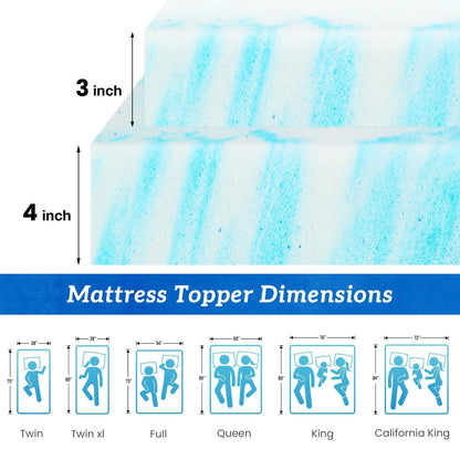 2-4 Inch Memory Foam Soft Mattress Topper