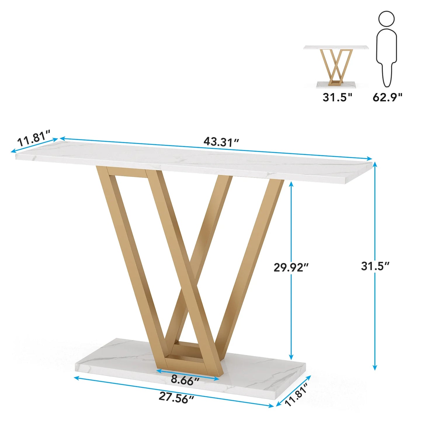 43 Inch Console Table, Living Room Furniture