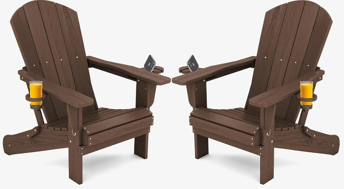 Adirondack Chairs Set of 2 HDPE All Weather Use