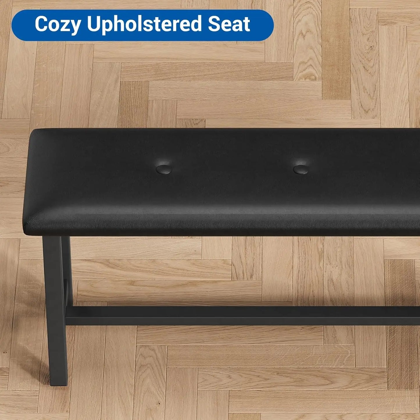 Space Saving Cozy Dining Table Set, Upholstered Benches