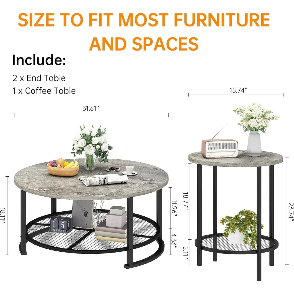 Rustic 3-Piece Living Room Furniture Set