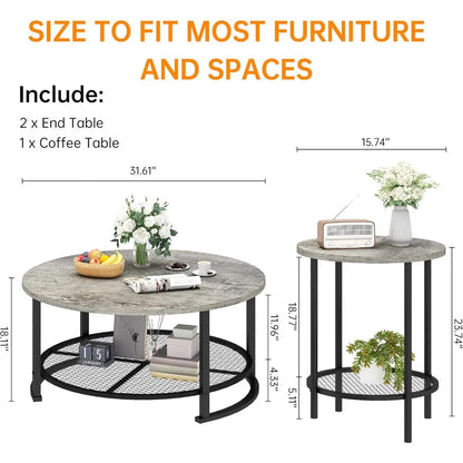 Rustic 3-Piece Living Room Furniture Set