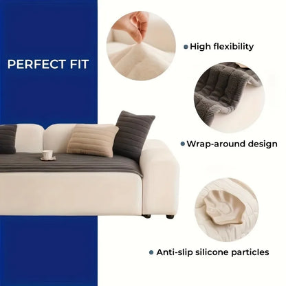 1pc Quilted Sofa Cover Pet-Friendly, Machine Washable