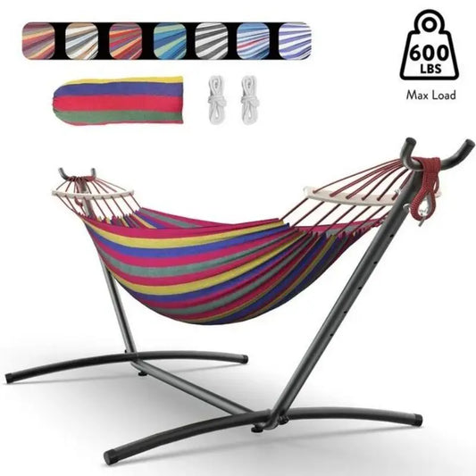 Hammock with Adjustable Stand, Storage Bag, 600lb Capacity