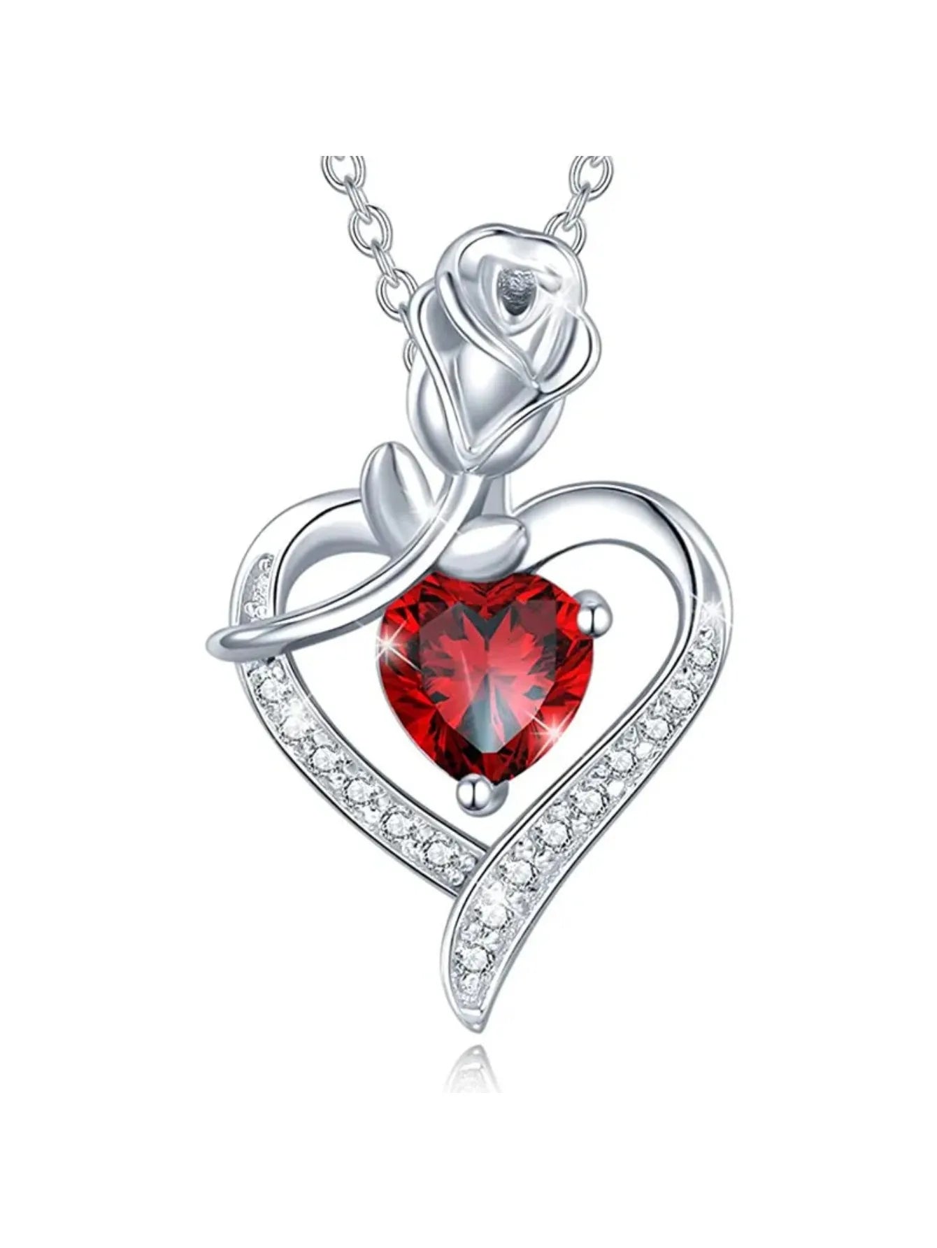Elegant Style Heart shaped Pendant Necklace Without Box