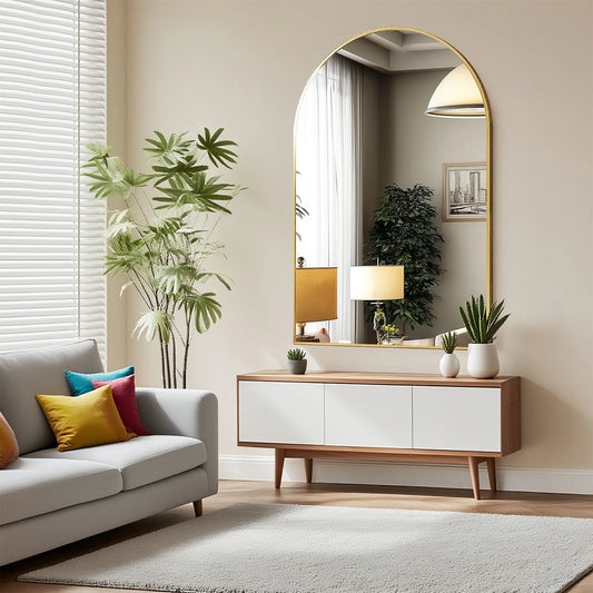 Arched Metal Framed Mirror
