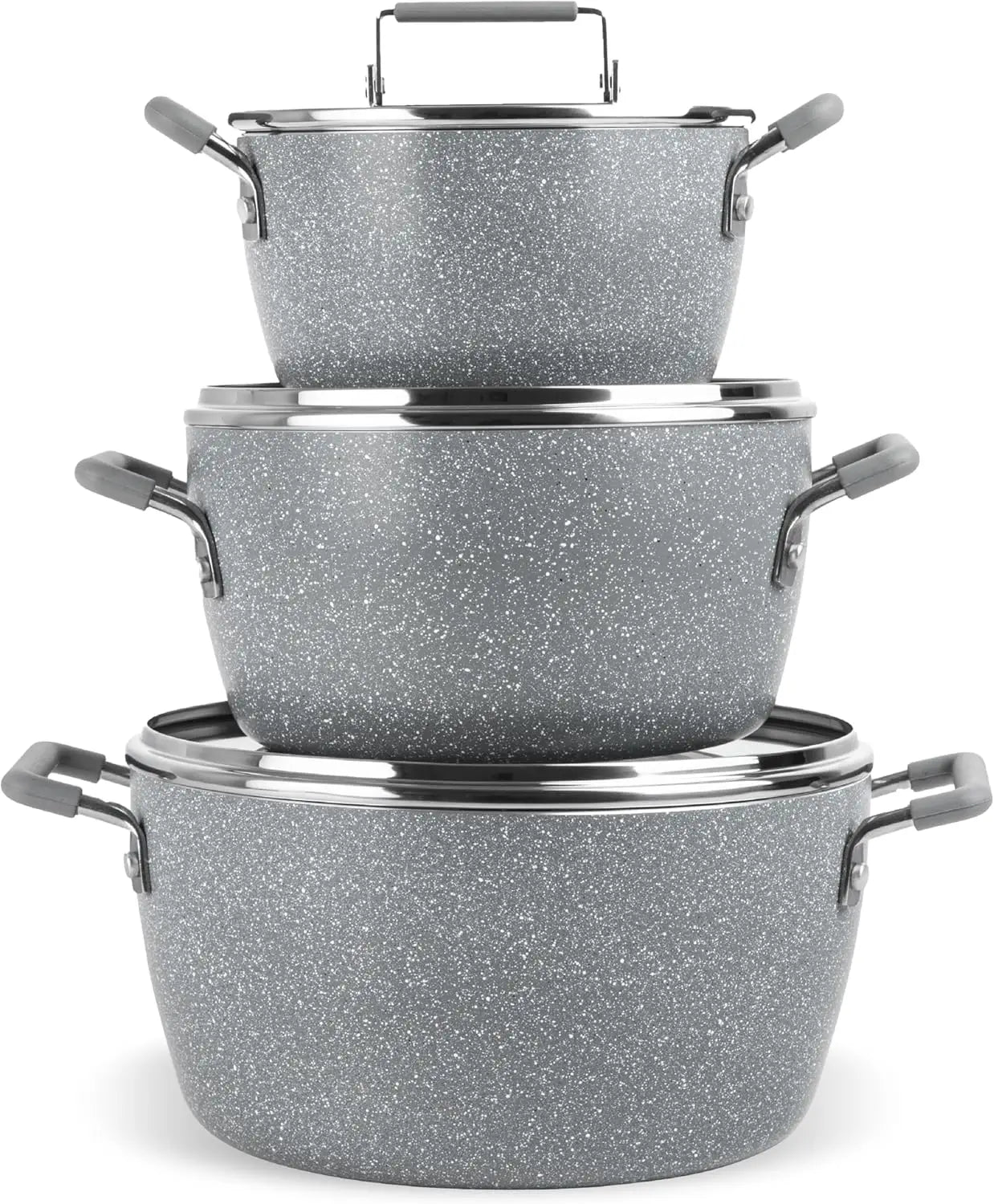 Nonstick Stackable Cooking Pots Set, 6-Piece