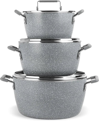 Nonstick Stackable Cooking Pots Set, 6-Piece