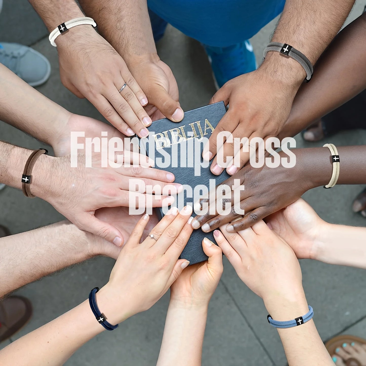 13pcs Braided Cross Bracelet, Adjustable Rope