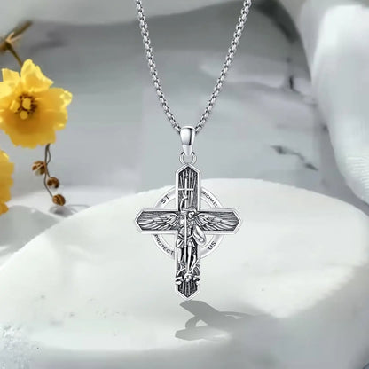 Saint Michael Necklace, Sterling Silver