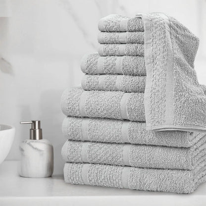 10 Piece Cotton Towel Set Soft Absorbent