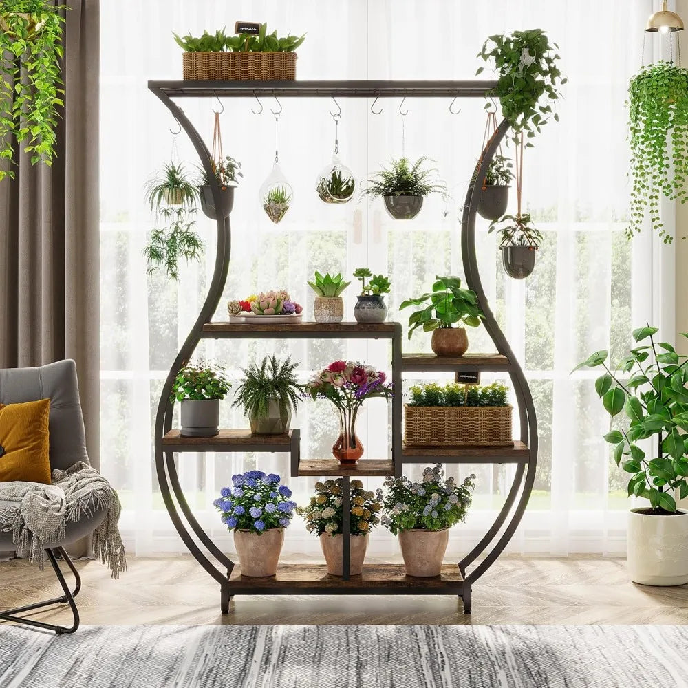 70.9 Inch Tall 6-Tier Vase-Shaped Ladder Plant Stand