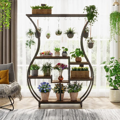 70.9 Inch Tall 6-Tier Vase-Shaped Ladder Plant Stand