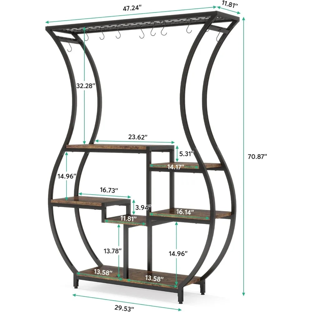 70.9 Inch Tall 6-Tier Vase-Shaped Ladder Plant Stand