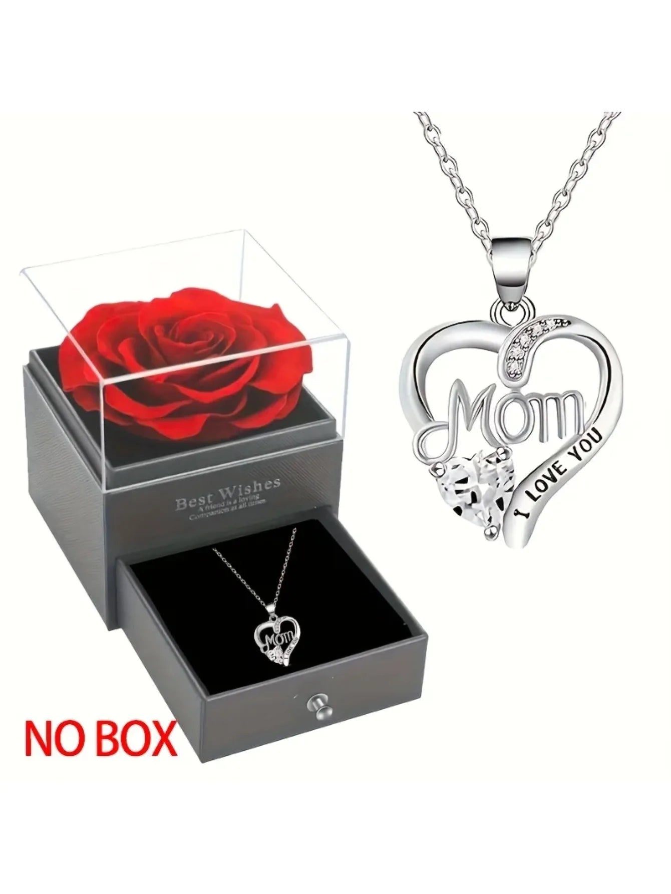 Elegant Style Heart shaped Pendant Necklace Without Box