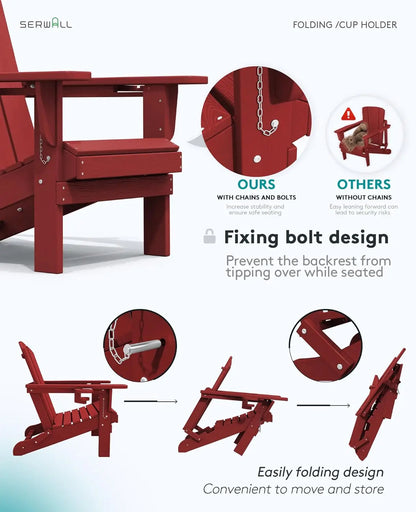 Adirondack Chairs Set of 2 HDPE All Weather Use