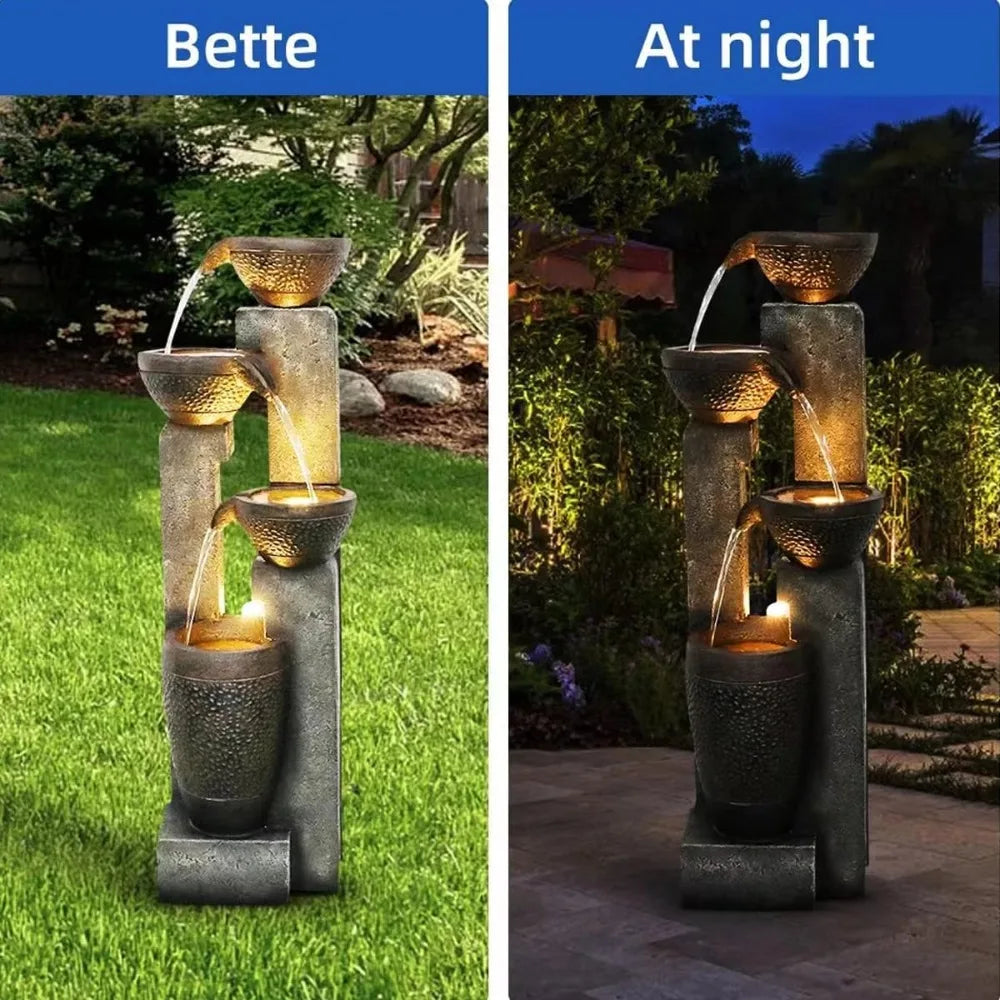40''H 4-Tier Outdoor Garden Water Fountain