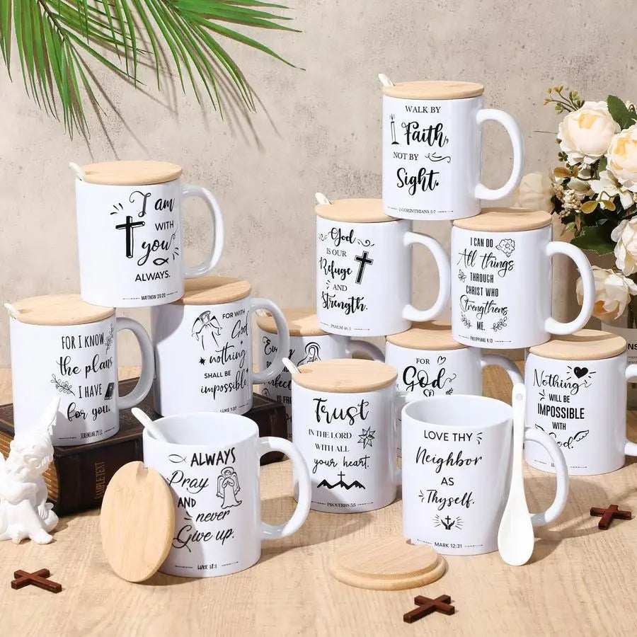 Sets Christian Coffee Mugs Gifts, Bible Verse Coffee Mugs 12 oz