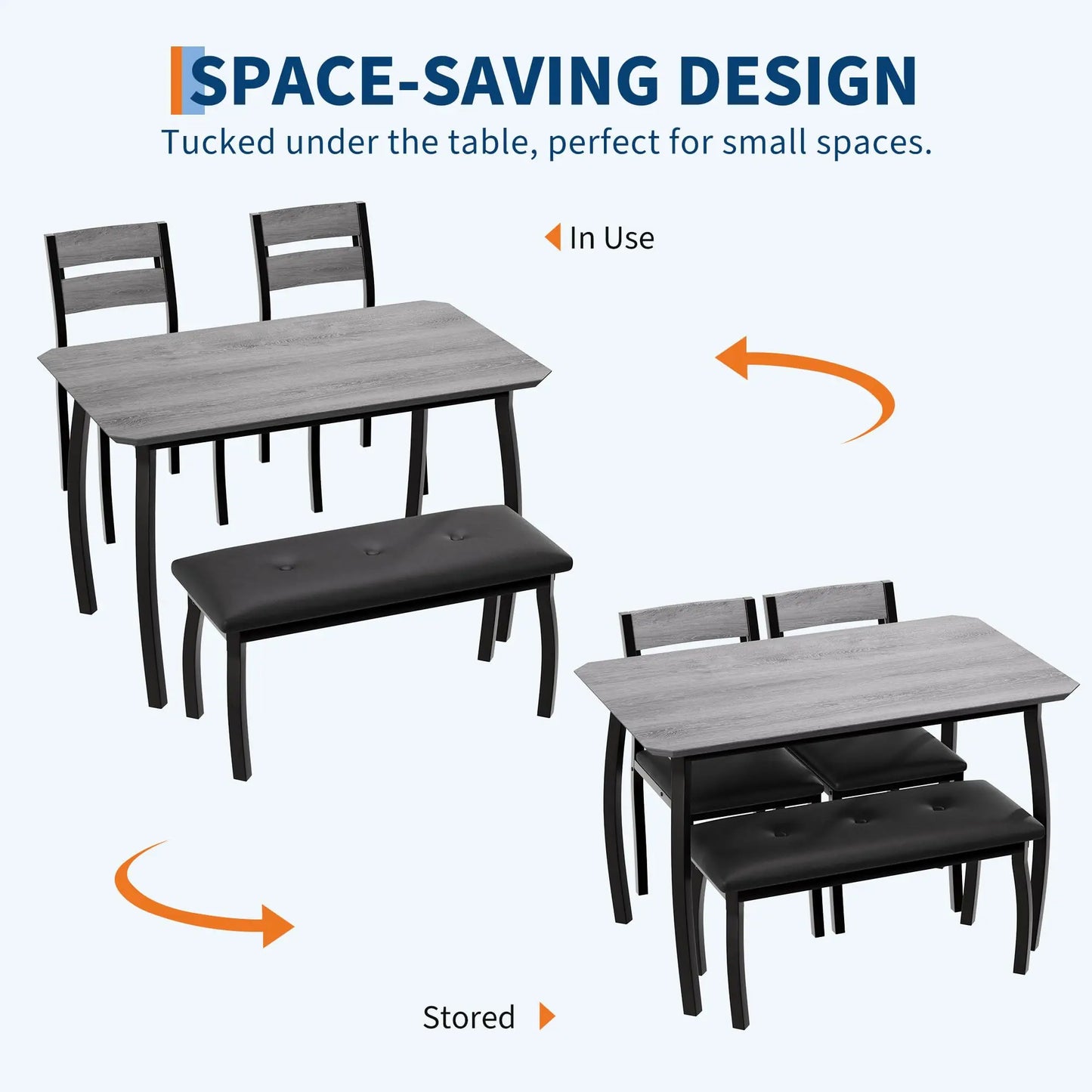 4 Piece Dining Furniture Set, Upholstered