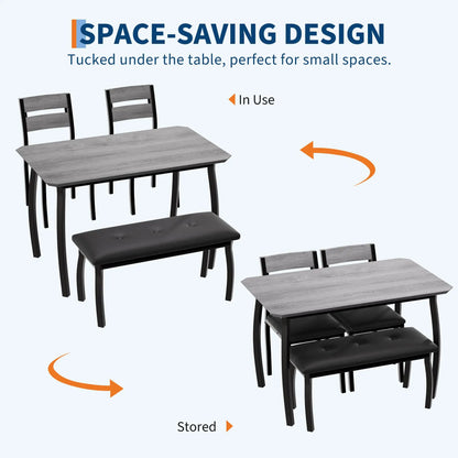 4 Piece Dining Furniture Set, Upholstered