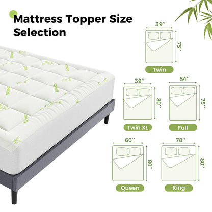 Bamboo Fiber Soft Mattress Topper
