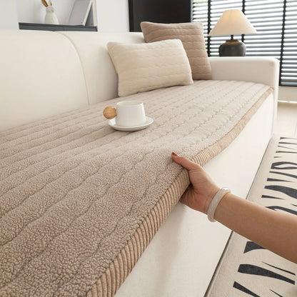 1pc Quilted Sofa Cover Pet-Friendly, Machine Washable