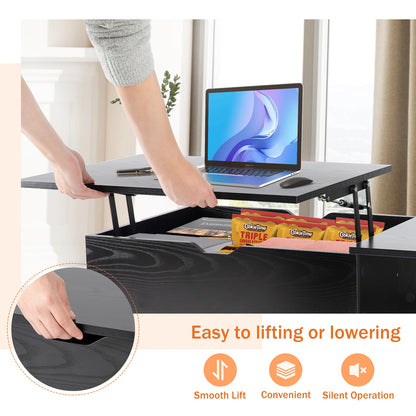 Coffee Table, Adjustable, Storage, Easy Lift Or Lower