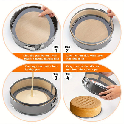 Silicone Baking Pad Suitable for Springform Flat Bottom, Easy To Clean