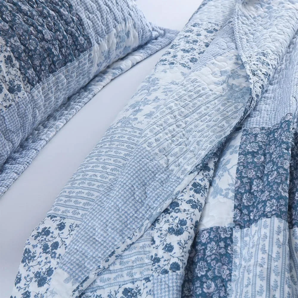 Cotton Quilted Bedspread Set, Reversible