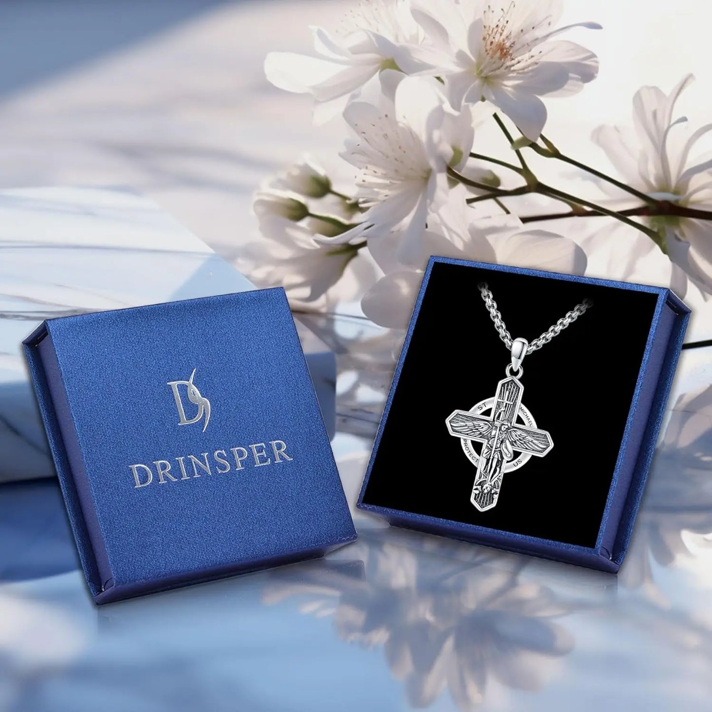 Saint Michael Necklace, Sterling Silver