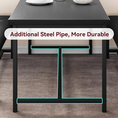 Space Saving Cozy Dining Table Set, Upholstered Benches
