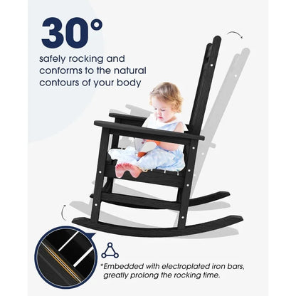 Patio Rocking Chairs, Oversized, All-Weather, HDPE