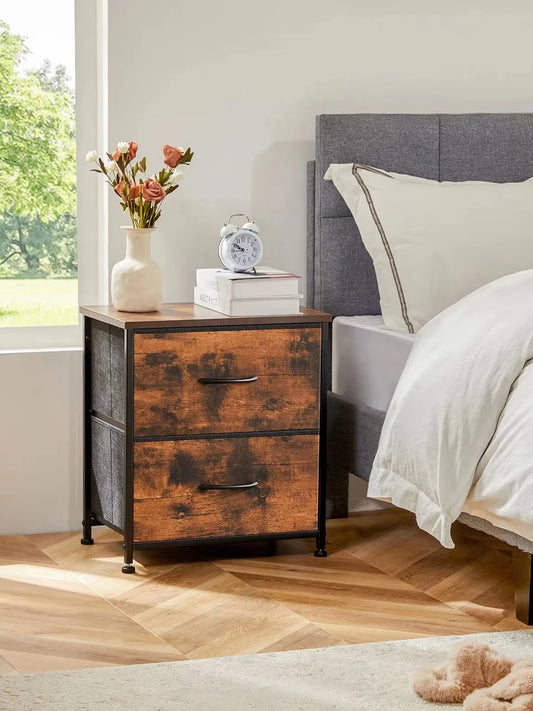 Nightstand, 2 Fabric Drawers