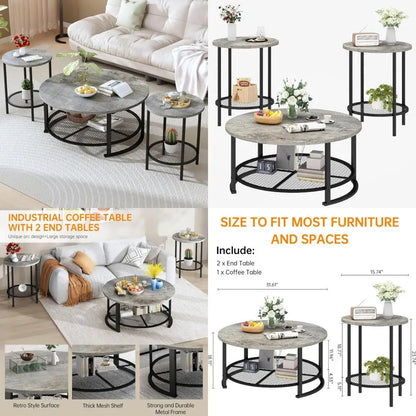 Rustic 3-Piece Living Room Furniture Set