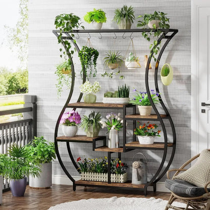 70.9 Inch Tall 6-Tier Vase-Shaped Ladder Plant Stand