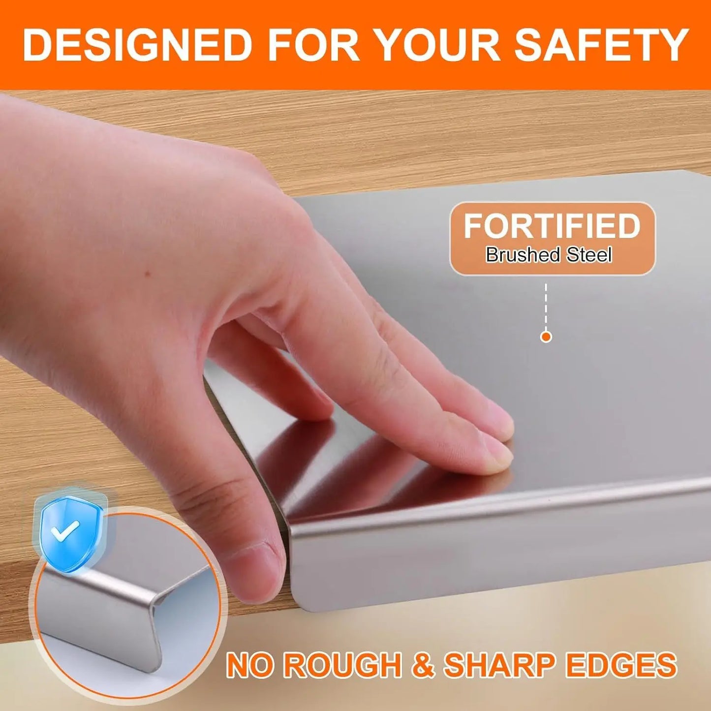 Large Stainless Steel Cutting Board with Lid And Non-Slip Pad