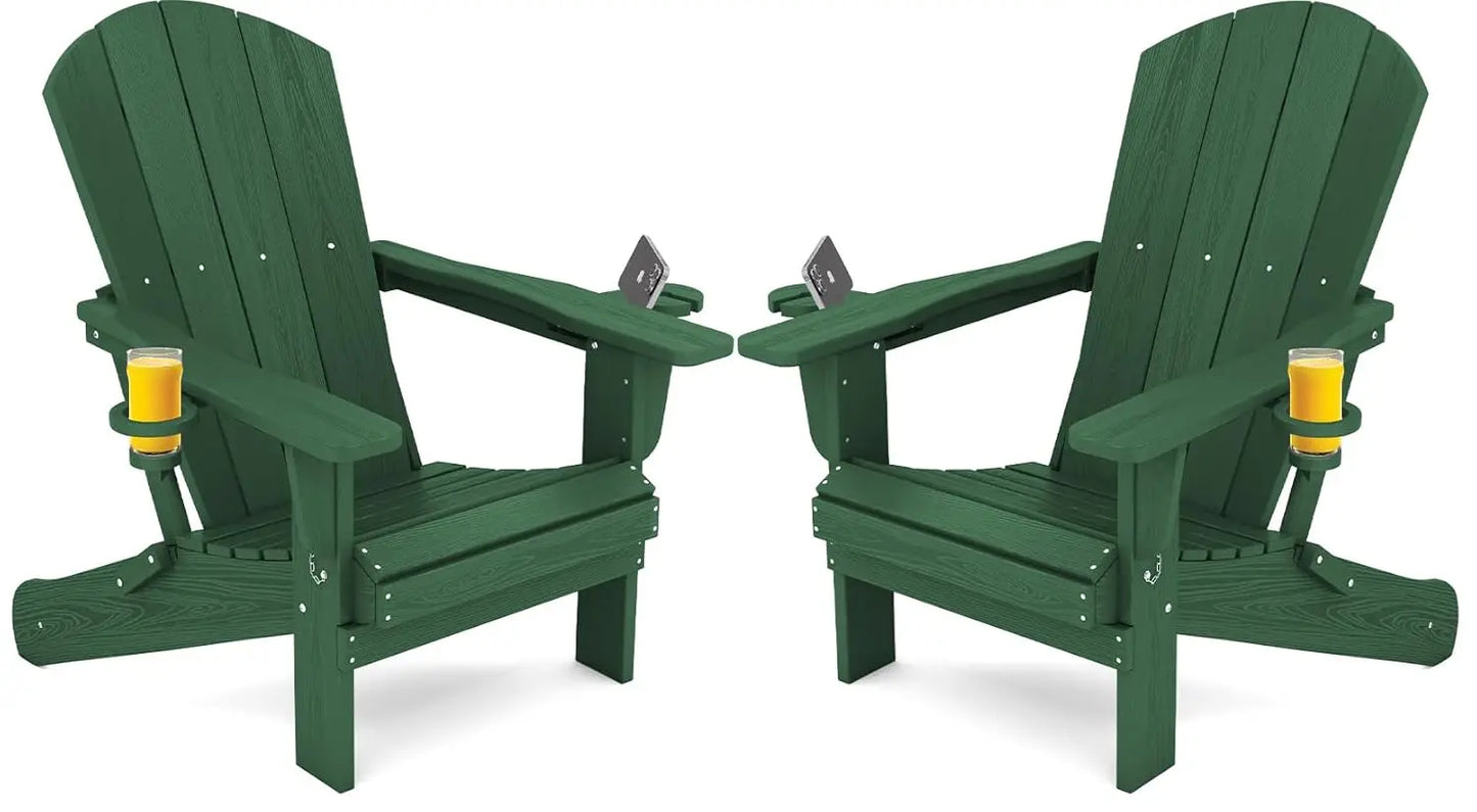 Adirondack Chairs Set of 2 HDPE All Weather Use